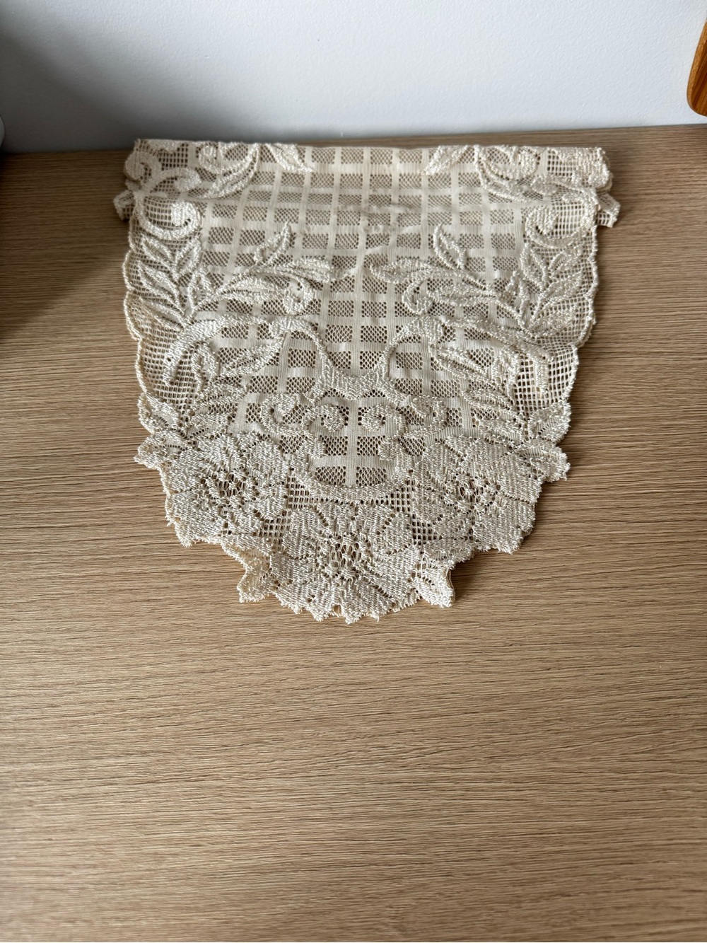 Cream Lace Crochet Doily Table Runner